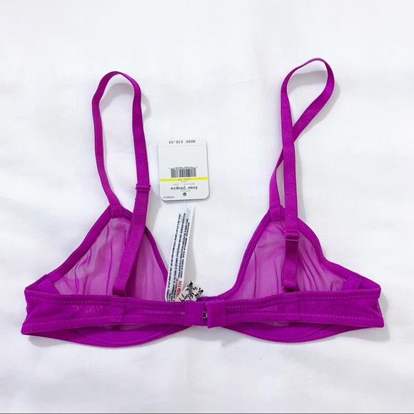 Free People Magenta Mesh Unlined Bra - Picture 2 of 4